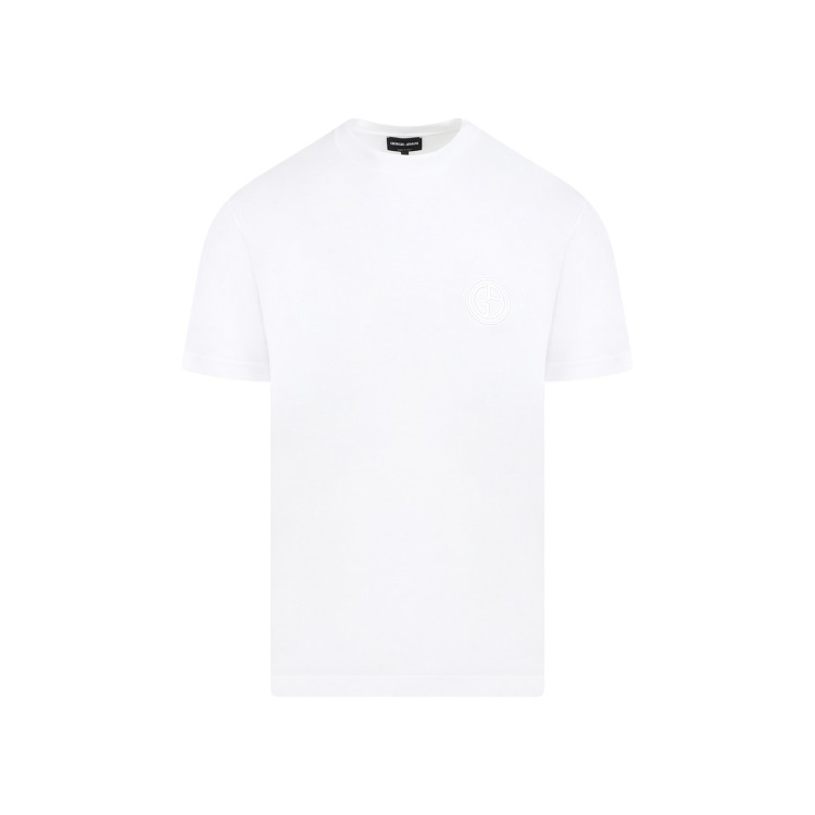 Shop Giorgio Armani Optical White Cotton T-shirt