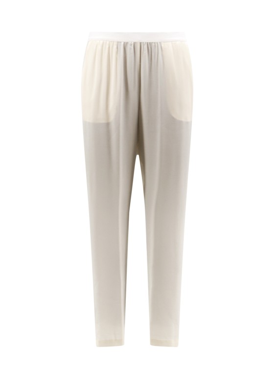 Semi-couture Silk Blend Trouser In Neutral