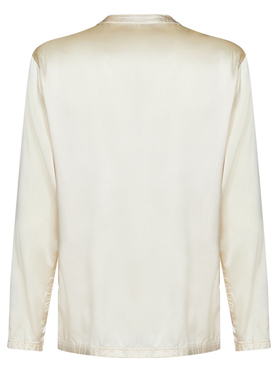 Shop Tom Ford Pearl-colored Stretch Silk Pajama Shirt In Neutrals
