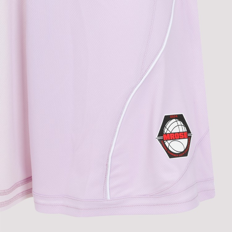 Shop Martine Rose Half & Half Lilac Polyester Football Shorts In White