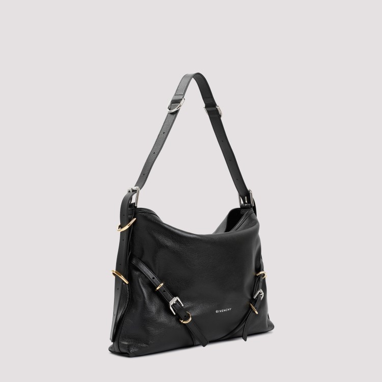 Shop Givenchy Black Leather Voyou Medium Bag