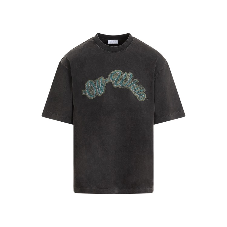 Shop Off-white Green Bacchus Skate Black Cotton T-shirt