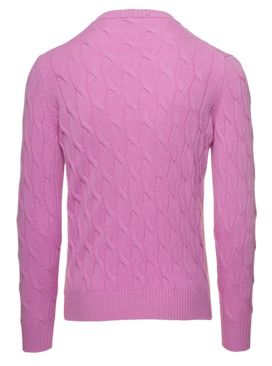 Shop Gaudenzi Pink Cable Knit Sweater In Wool And Cashmere