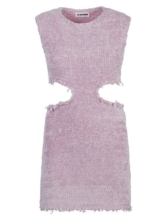 Jil Sander Knit Mini Dress With Side Cutouts In Purple
