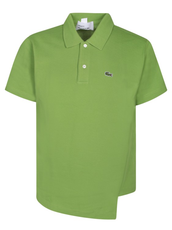 Shop Comme Des Garçons Boss Asymmetric Green Polo Shirt
