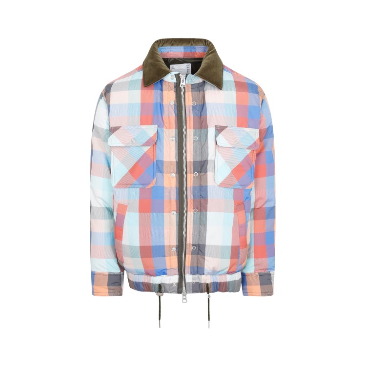 Sacai Check-pattern Zip-up Bomber Jacket In Multi