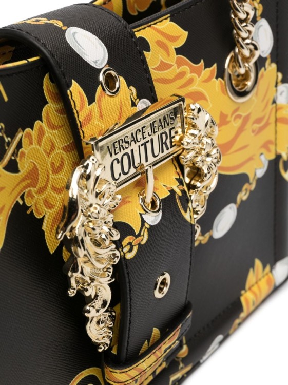 Shop Versace Jeans Couture Black Handbag With Chain Top Handle