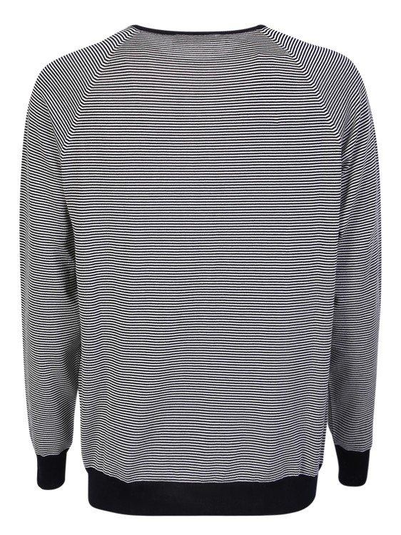 Shop Lardini Striped Contrast-trim Sweatshirt In Blue