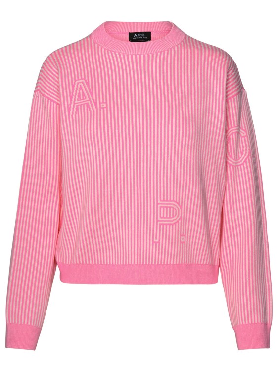 Apc Two-tone Cotton Jumper In Pink
