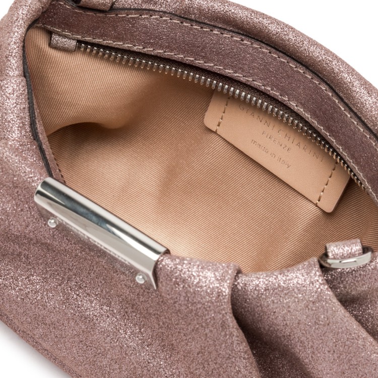 Shop Gianni Chiarini Pearl Bronze Suede Bag In Metallic