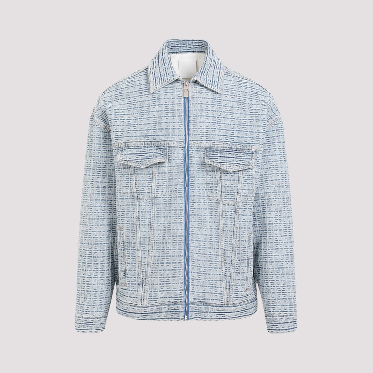 Shop Givenchy Light Blue Cotton Jacket In Grey