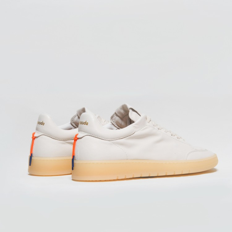Shop Barracuda White Nappa Leather Sneakers