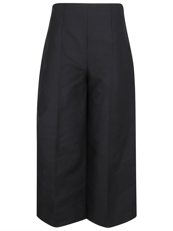 Shop Marni Cropped Trousers In Cotton Cady In Black