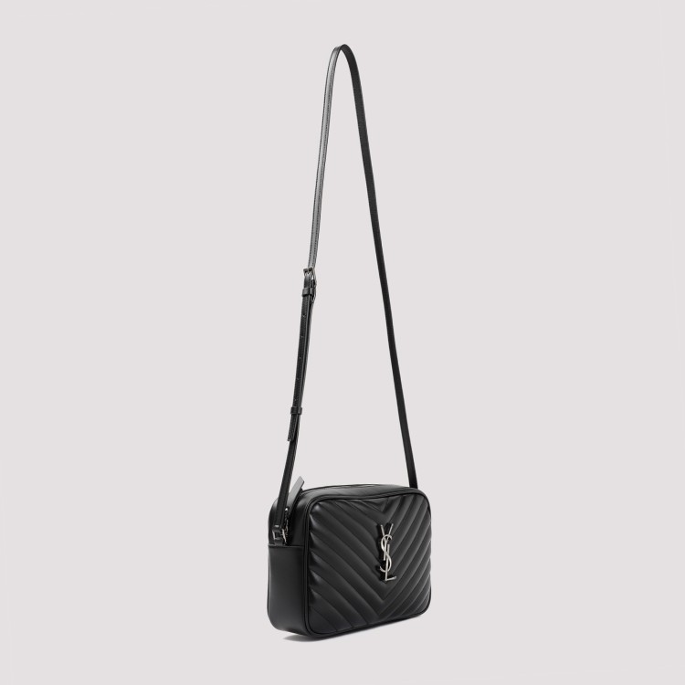 Saint Laurent Black Ysl Matelassé Leather Shoulder Bag In Black