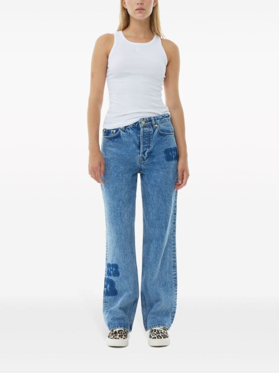 Shop Ganni Izey Patchwork Denim Jeans In Blue