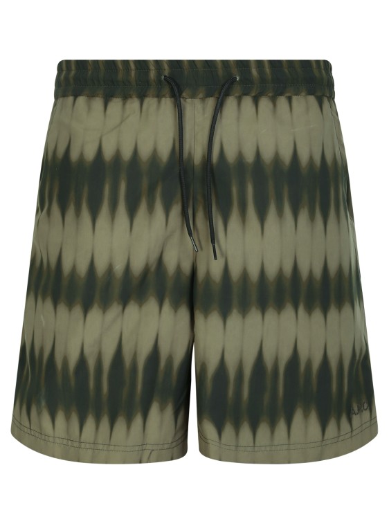 Shop Apc Bobby Tie-dye Khaki Swim Shorts In Green