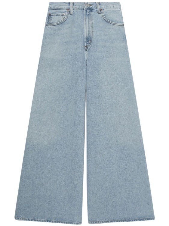 Agolde Womens Baggy Wide-leg Organic Cotton-blend Denim Jeans Libertine In Blue