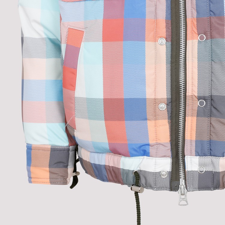 Sacai Check-pattern Zip-up Bomber Jacket In Multi