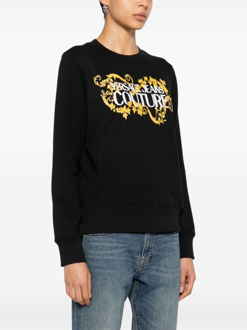 Versace Jeans Couture 范思哲牛仔裤时装运动衫带徽标 In Black