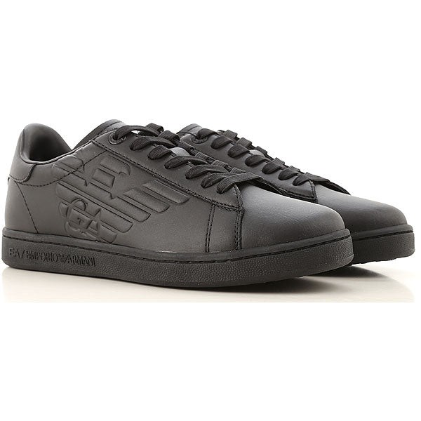 Black Leather Shoes by Emporio Armani in Black color for Luxury