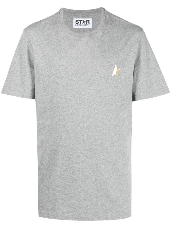 Golden Goose Logo Star-patch T-shirt In Grey