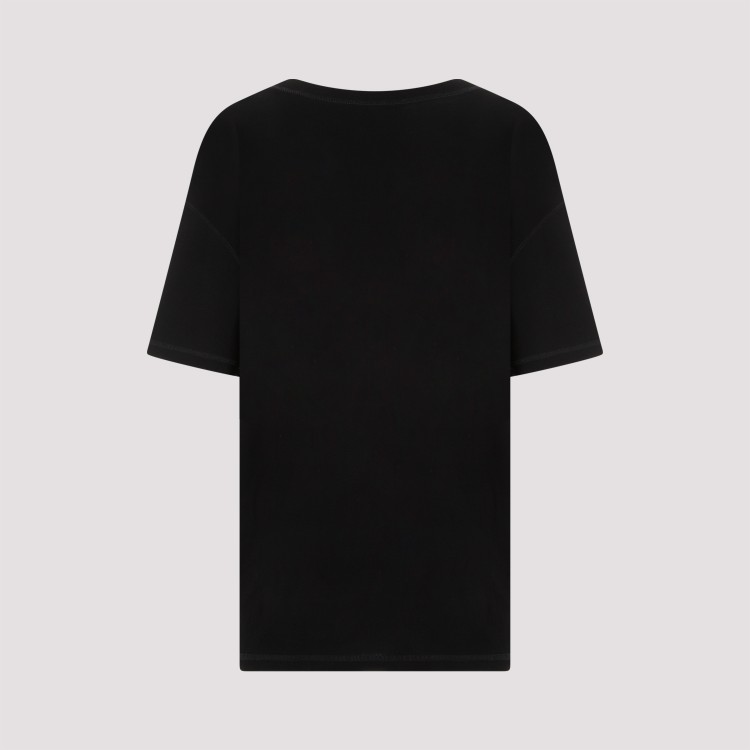 Shop Lemaire Rib Black Cotton T-shirt