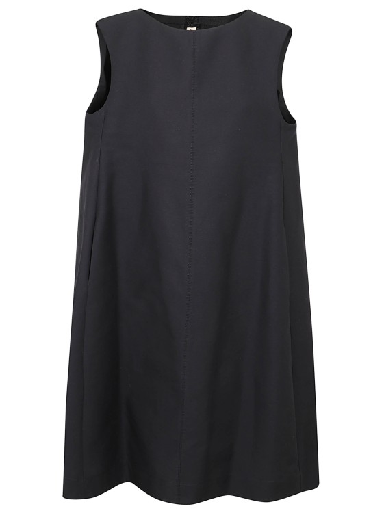 Shop Marni Cotton Cady Midi Dress In Black