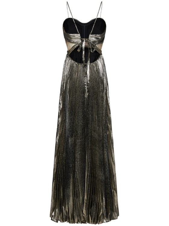 Shop Maria Lucia Hohan Long Silver Chiffon Dress