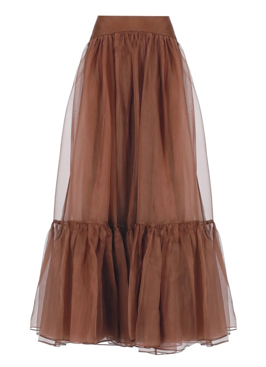 Shop Zimmermann Brown Silk Skirt
