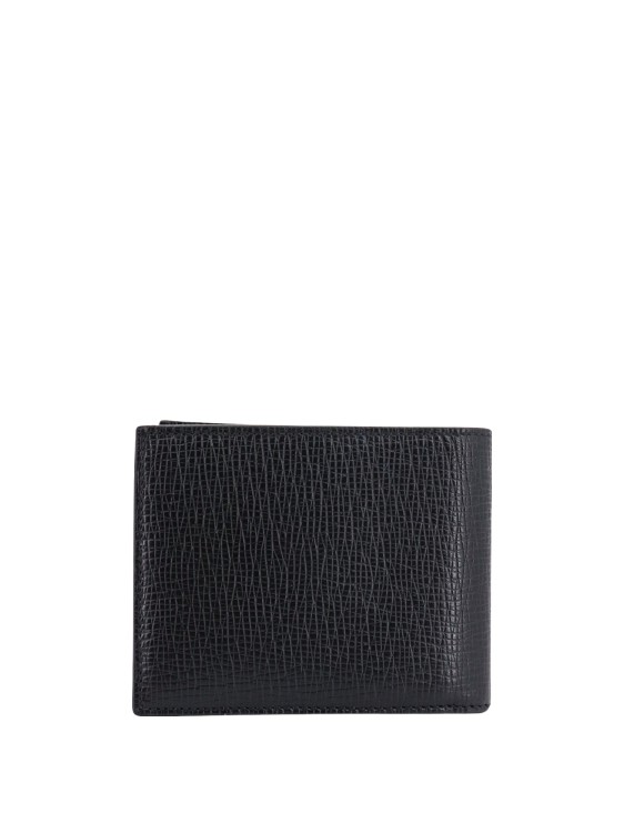 FERRAGAMO: Gancini wallet in hammered leather - Red