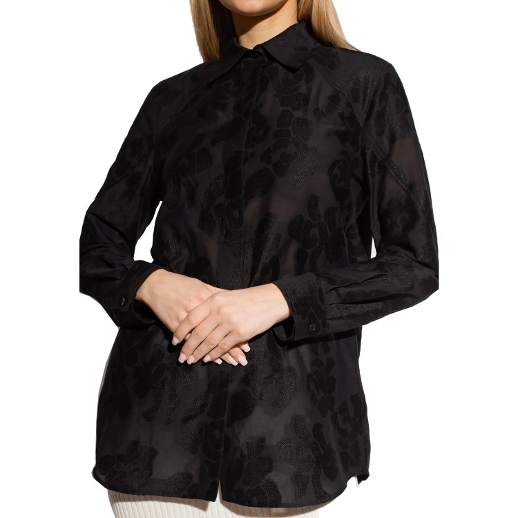 Shop Ferragamo Black Long-sleeve Shirt
