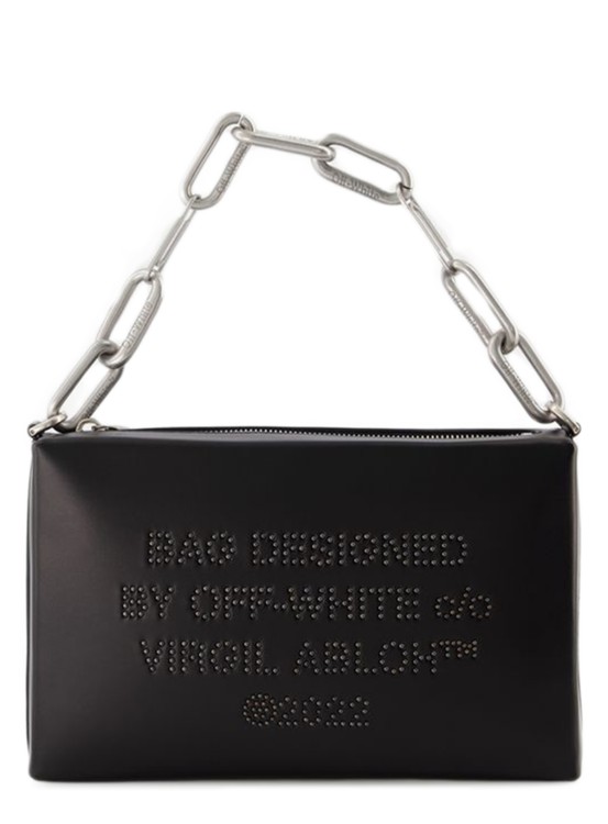 Off-white Block Pouch Hobo Bag  - Black/white - Leather