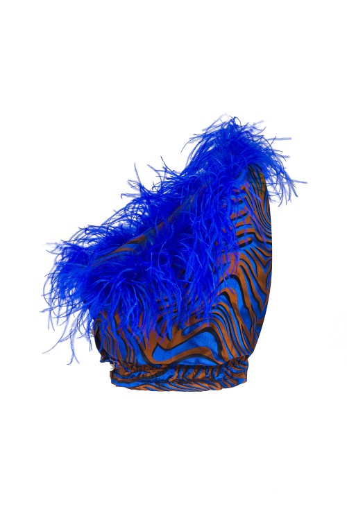 ANDREEVA BLUE MARILYN TOP WITH FEATHERS DETAILS,91f05557-032b-504c-11e8-ef65da8f0d60