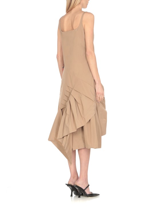 Shop Dries Van Noten Beige Cotton Blend Dress In Brown