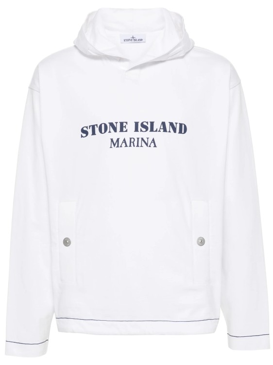 Stone Island Navy White Hoodie