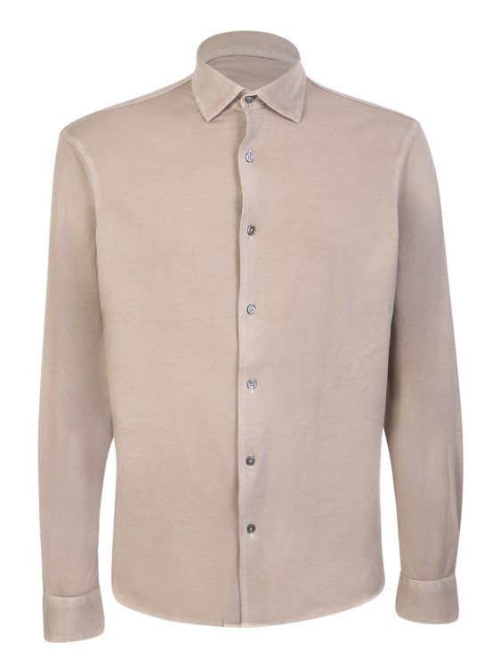 Dell'oglio Long-sleeve Cotton Shirt In Neutrals