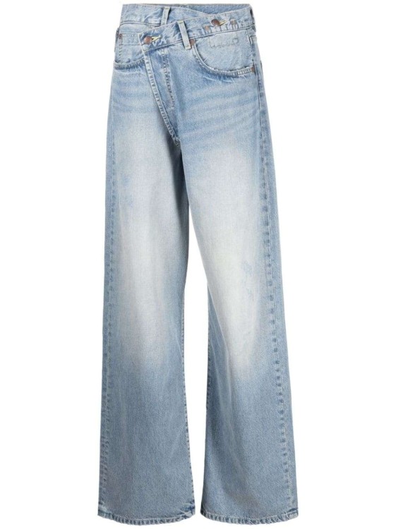 Shop R13 Crossover Wide-leg Jeans In Blue