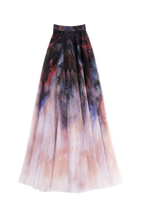 Shop Saiid Kobeisy Chromatic Printed Tulle Skirt In Pink