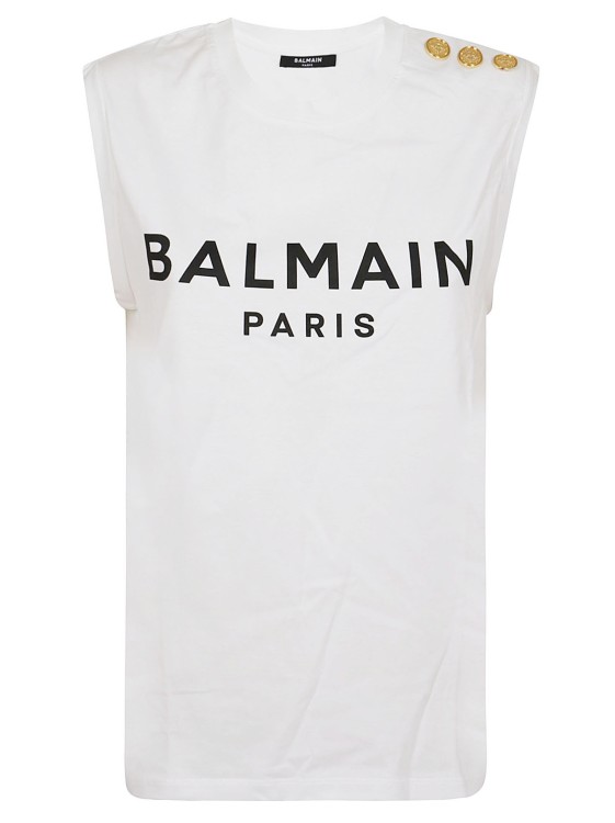 Shop Balmain Cotton T-shirt In White