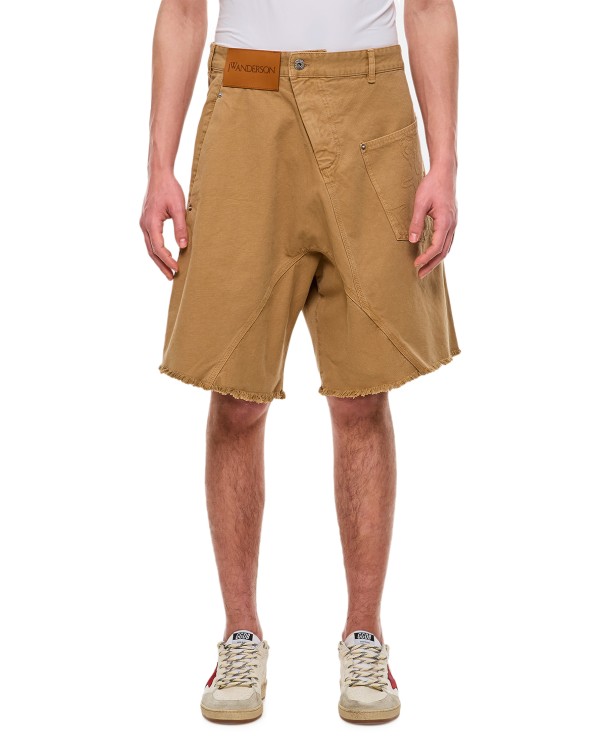 Shop Jw Anderson Twisted Workwear Shorts In Brown