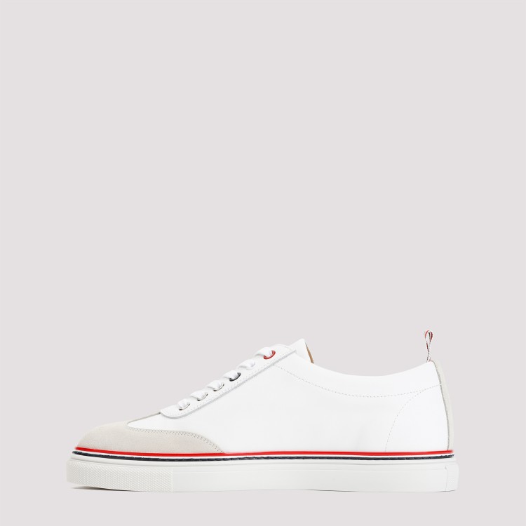 Shop Thom Browne White Calf Leather Lo-top Trainer