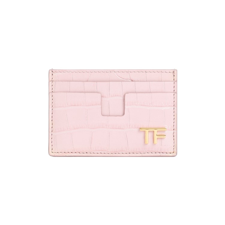 Shop Tom Ford Pastel Pink Calf Leather Credit Cards Case