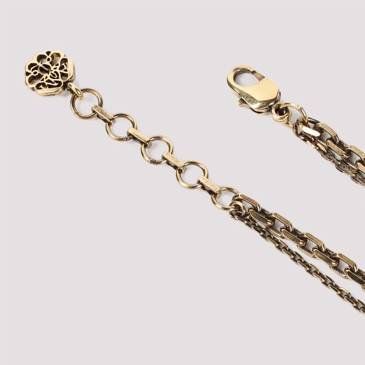 Shop Alexander Mcqueen Antique Gold Brass Necklace In Not Applicable