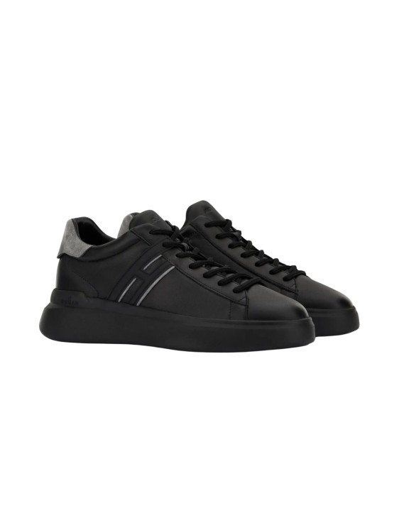 Shop Hogan Black Lace-up Sneakers