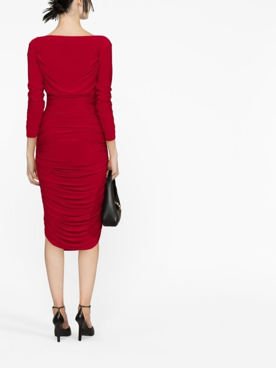 Shop Norma Kamali Tara Draped Dress In Red