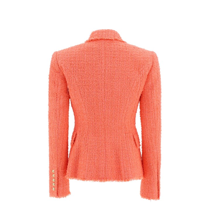 Balmain Stylish Double-breasted Wool Jacket For Women In Pink In Orange
