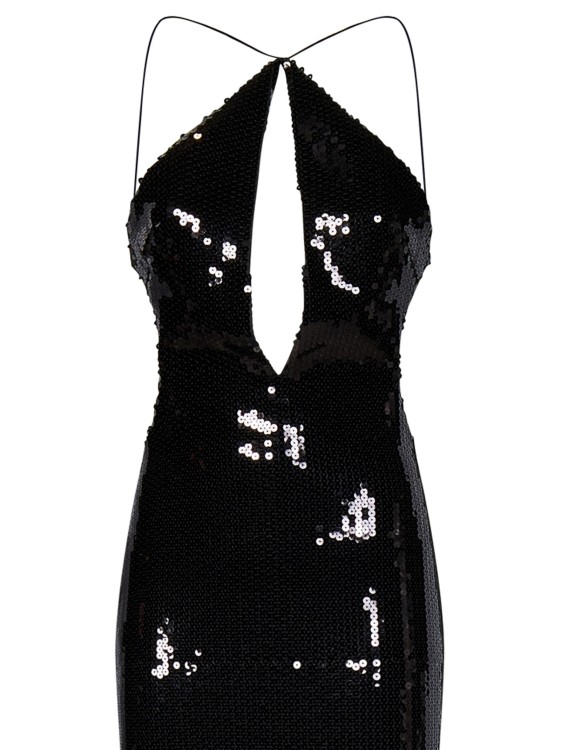 Shop Monot Maxi Black Sequins Dress