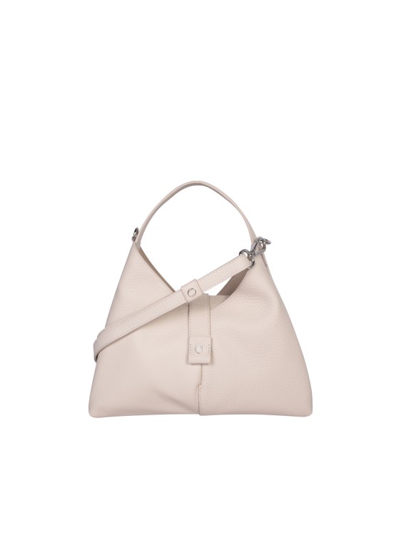 Shop Orciani Leather Hanlde Bag In White