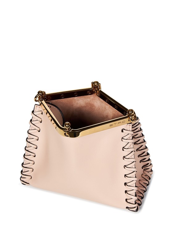 Shop Etro Pink Calf Leather Mini Vela Bag