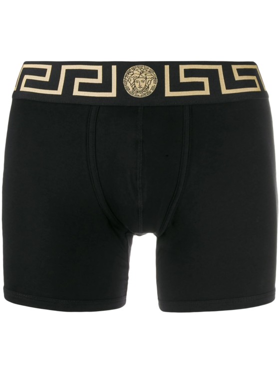 Greca Key Black Boxers by Versace in Black color for Luxury Clothing